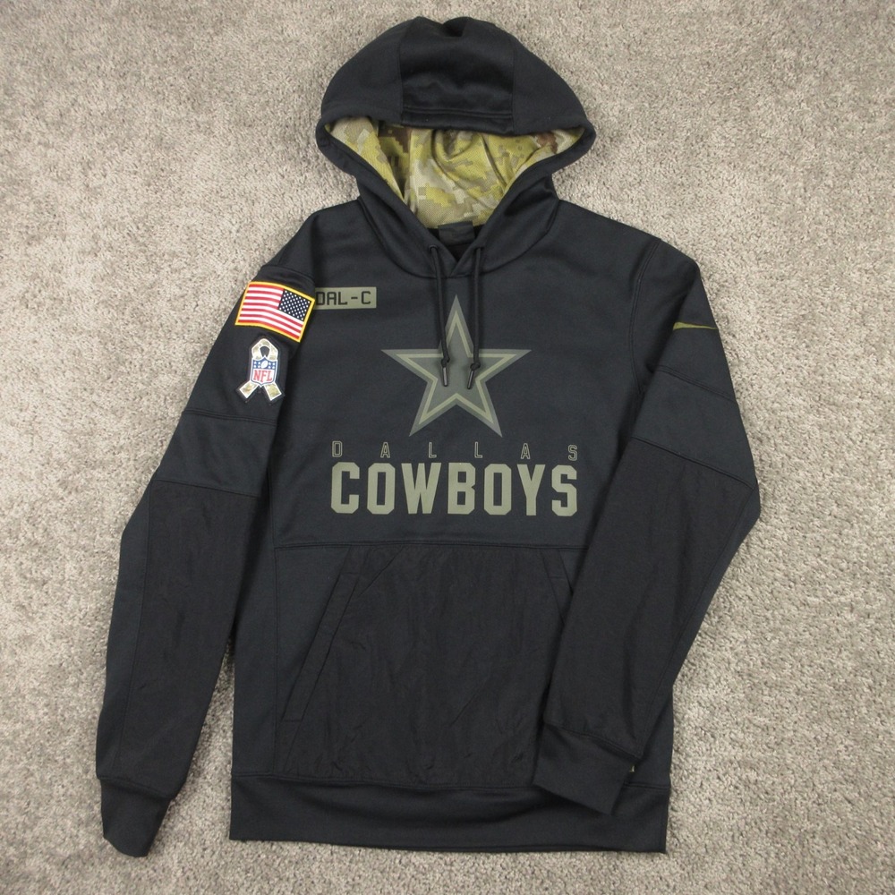 Dallas Cowboys  Sweater Men Small Black Hoodie Sweatshirt Nike Salute To Service